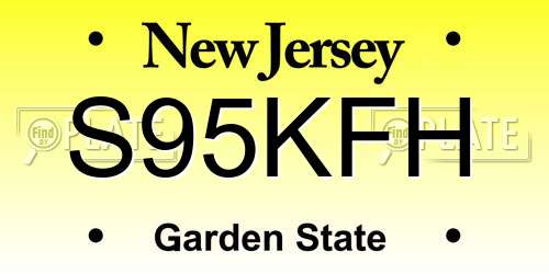 S95KFH New Jersey License Plate