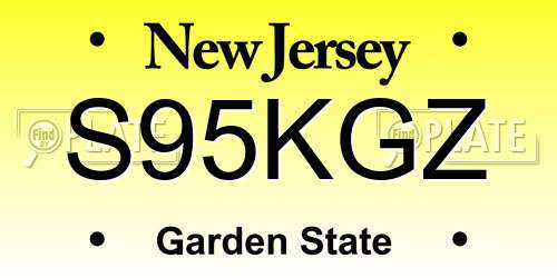 S95KGZ New Jersey License Plate