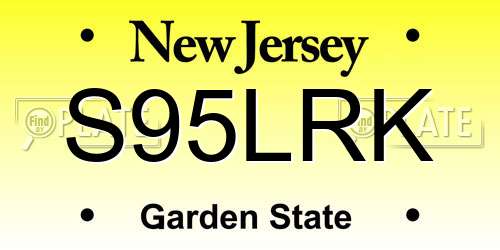 S95LRK New Jersey License Plate