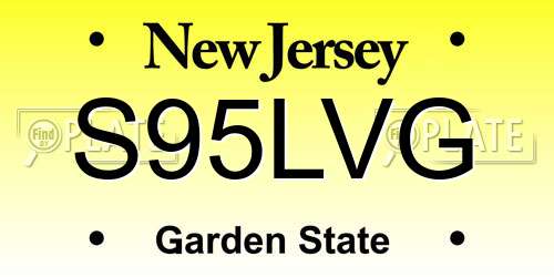 S95LVG New Jersey License Plate