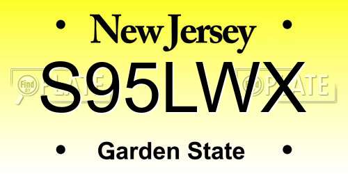 S95LWX New Jersey License Plate