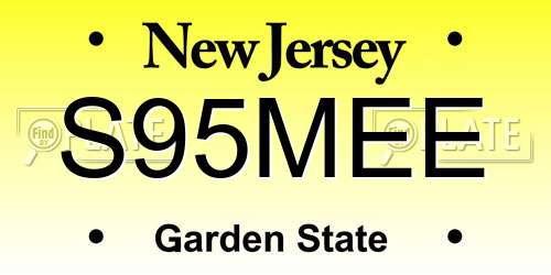 S95MEE New Jersey License Plate