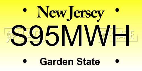 S95MWH New Jersey License Plate