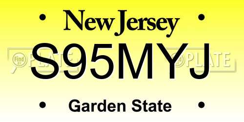 S95MYJ New Jersey License Plate