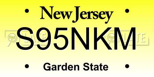 S95NKM New Jersey License Plate