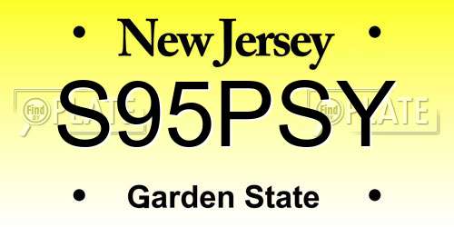 S95PSY New Jersey License Plate