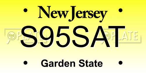 S95SAT New Jersey License Plate