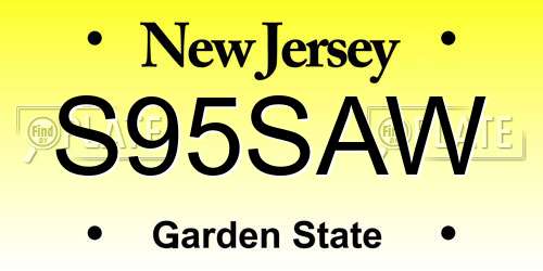 S95SAW New Jersey License Plate