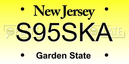 S95SKA New Jersey License Plate