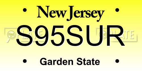 S95SUR New Jersey License Plate