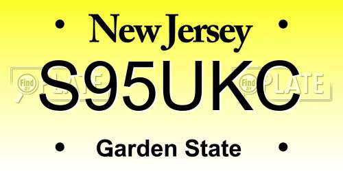 S95UKC New Jersey License Plate