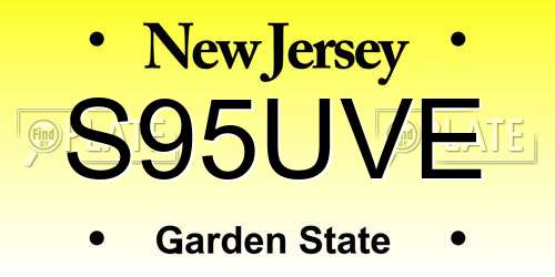 S95UVE New Jersey License Plate