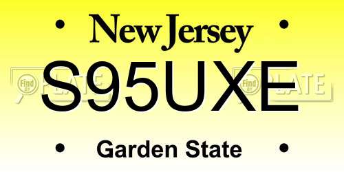 S95UXE New Jersey License Plate