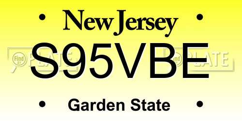 S95VBE New Jersey License Plate