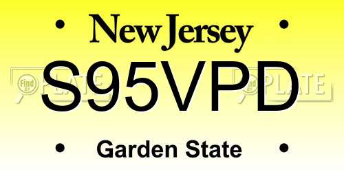 S95VPD New Jersey License Plate