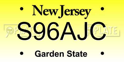 S96AJC New Jersey License Plate