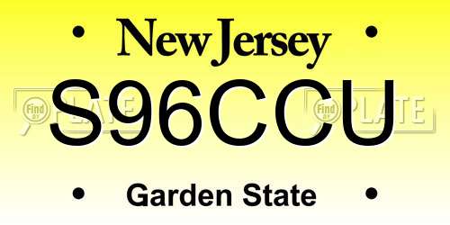 S96CCU New Jersey License Plate