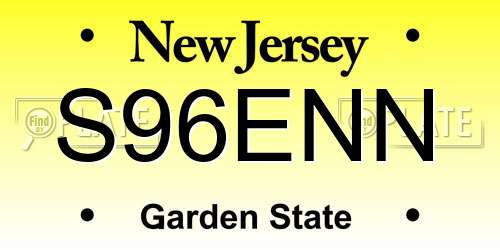 S96ENN New Jersey License Plate