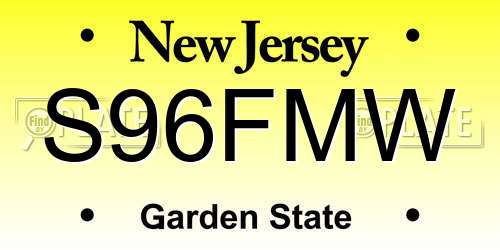 S96FMW New Jersey License Plate