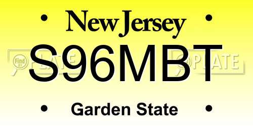 S96MBT New Jersey License Plate