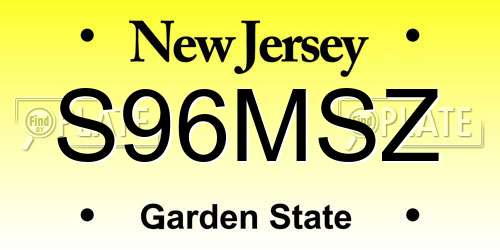 S96MSZ New Jersey License Plate