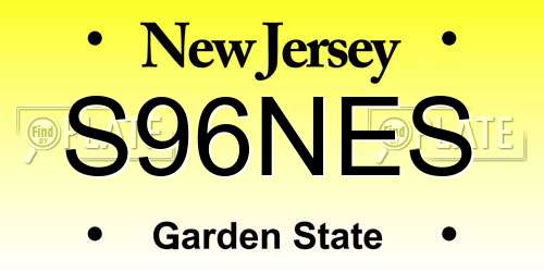 S96NES New Jersey License Plate