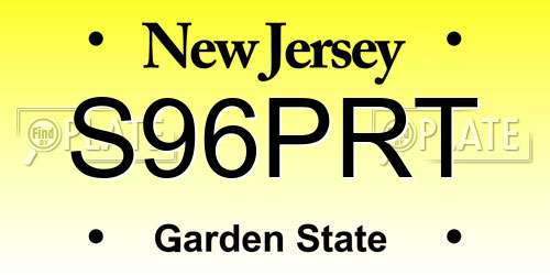 S96PRT New Jersey License Plate