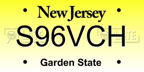 S96VCH New Jersey License Plate