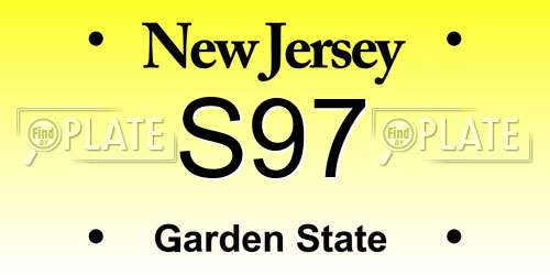 S97 New Jersey License Plate
