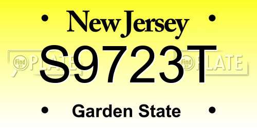 S9723T New Jersey License Plate
