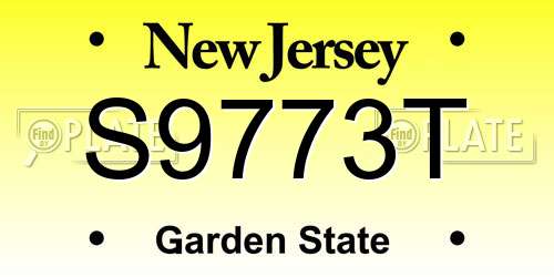 S9773T New Jersey License Plate