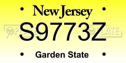 S9773Z New Jersey License Plate