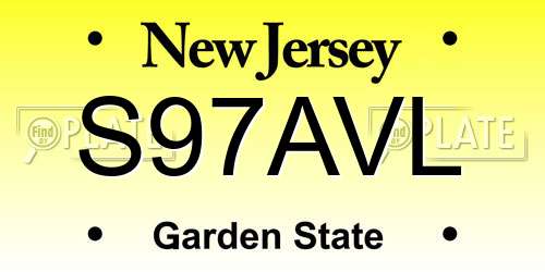S97AVL New Jersey License Plate