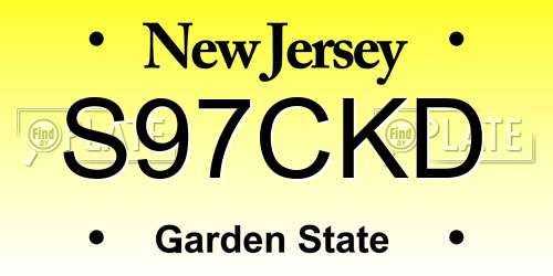 S97CKD New Jersey License Plate