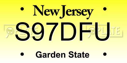 S97DFU New Jersey License Plate