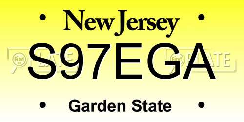 S97EGA New Jersey License Plate