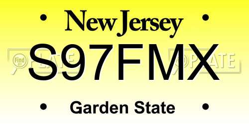 S97FMX New Jersey License Plate