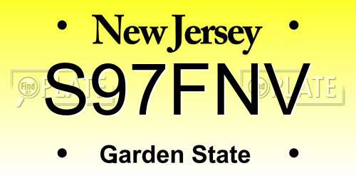 S97FNV New Jersey License Plate