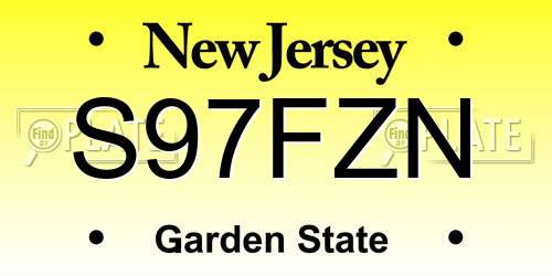 S97FZN New Jersey License Plate