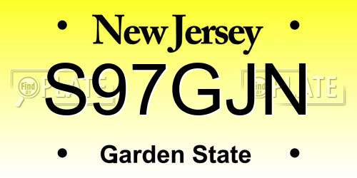 S97GJN New Jersey License Plate
