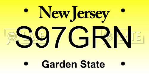 S97GRN New Jersey License Plate