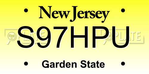 S97HPU New Jersey License Plate