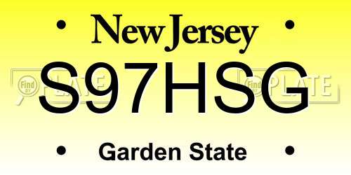 S97HSG New Jersey License Plate