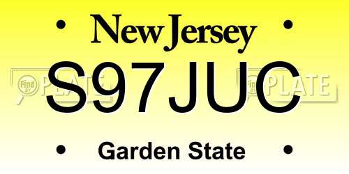 S97JUC New Jersey License Plate