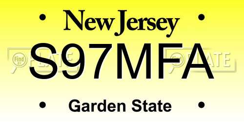 S97MFA New Jersey License Plate