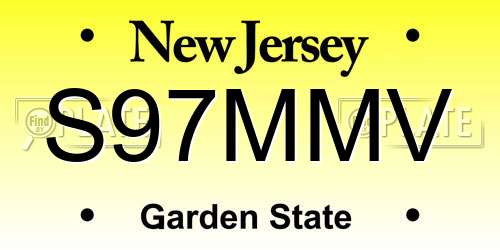 S97MMV New Jersey License Plate