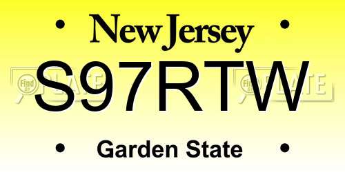 S97RTW New Jersey License Plate