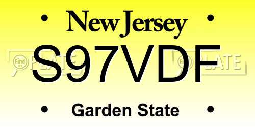 S97VDF New Jersey License Plate