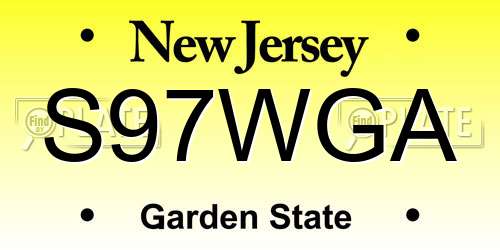S97WGA New Jersey License Plate
