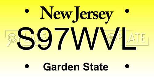 S97WVL New Jersey License Plate